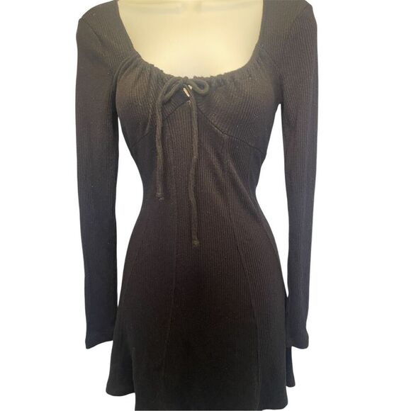 Wild Fable Sweater Knit Mini Dress Sweetheart Neckline Cottagecore Size Small - Picture 5 of 5